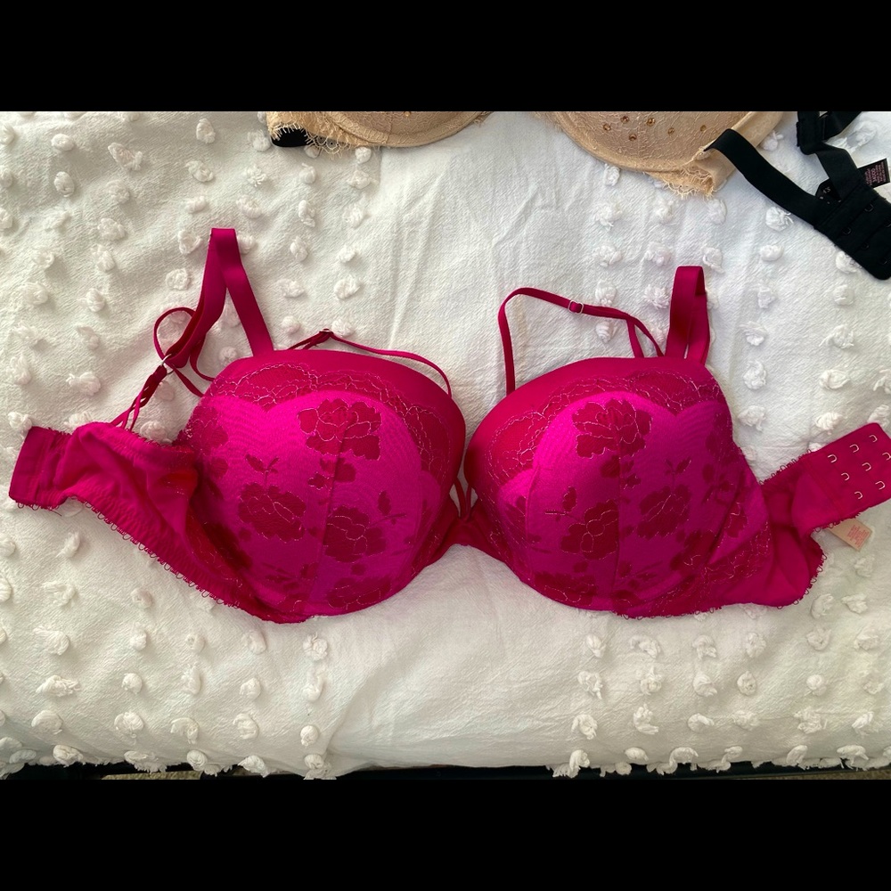 Hot pink super strappy sexy bra